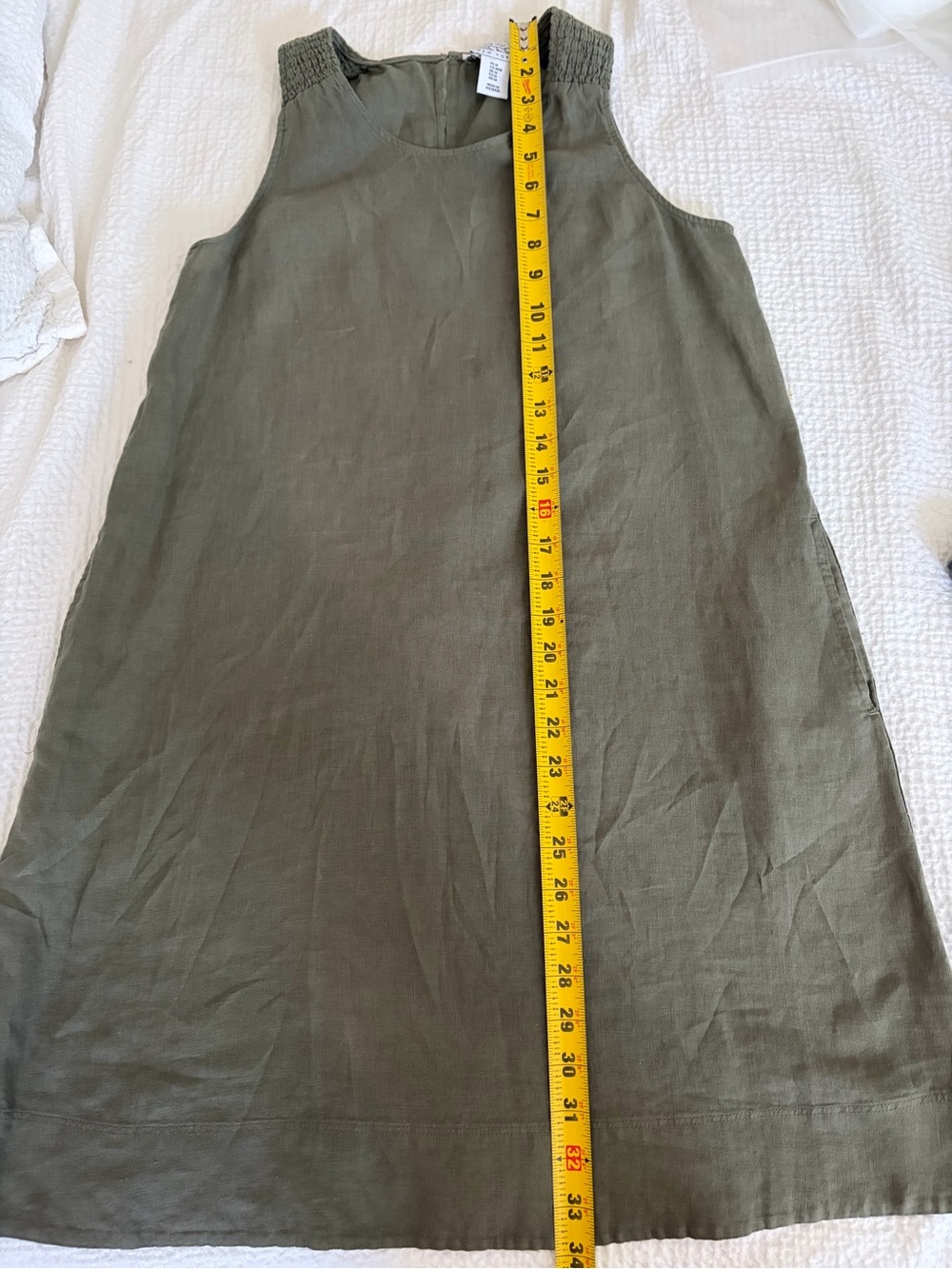 Nicole Miller Linen Dress w/ Pockets – Olive Green | Effortless & Breathable - M - Picture 7 of 9